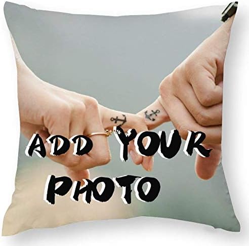 Deenor Personalised Cushion Cover Any Text Image Photo Here Printed Pillow Cover 20" x 20"