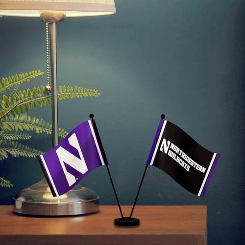 Drapeaux de bureau Northwestern Wildcats de table et supports miniatures sport - 4