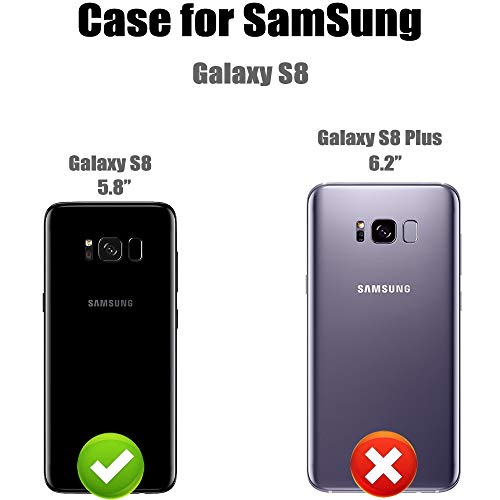 Mmhuo For Samsung Galaxy S8 Case With Card Holder,Flower Magnetic Back Flip Case For Samsung Galaxy S8 Wallet Case For Women,Protective Case Full Cover Phone Case For Samsung Galaxy S8 5.8",Purple #TOP1