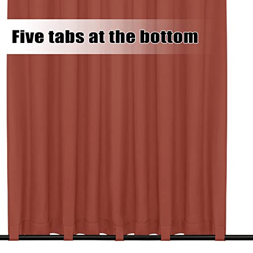 Image of Easy-Going Outdoor Curtains for Patio 1 Panel, 110x120 inch, Terra Red | Waterproof, Windproof, Weatherproof Privacy Outdoor Curtains for Cabanas Porches and Pergolas, Grommet Top and Tab Bottom