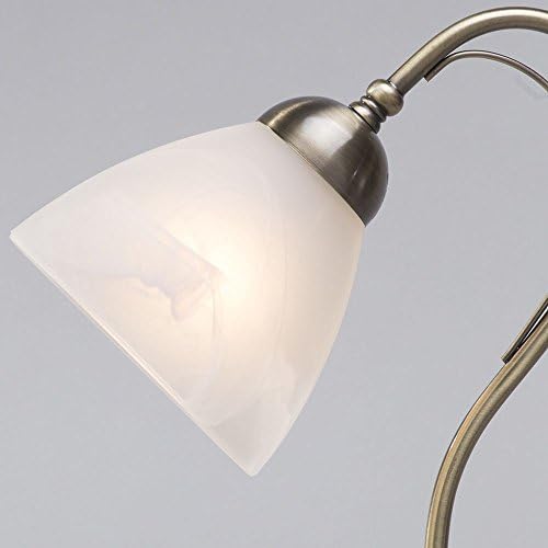 LITECRAFT Barcelona 1 Light Table Lamp with Alabaster Glass Shade (Antique Brass)