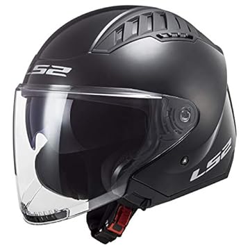 LS2 Capacetes Copter Capacete Aberto Face (Preto Brilhante - Pequeno)