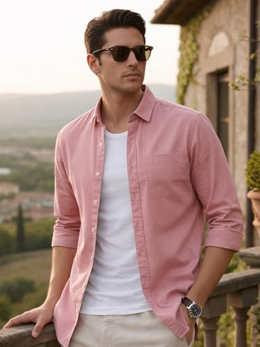 Image of Urbano Fashion Men's Cotton Full Sleeve Regular Fit Casual Solid Shirt