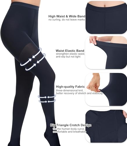 Image of Medical Compression Pantyhose for Women Support Stockings 20-30 mmHg Treatment Swelling, Edema Varicose Veins