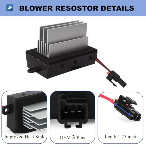 Image of Blower Motor Resistor Heater Fan Control Module Fit for Hummer H2 2003-2007 Blower Module Resistor Replace#19331830 89023355 93803637 88986529 15-80388 15-80655 15-80911 3GSH-19E624-CA 4GSH-19E624-AA