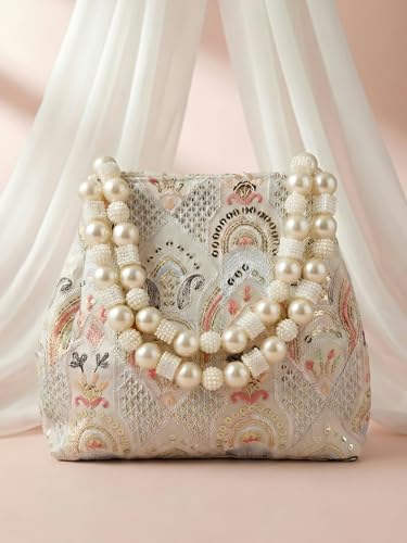 Image of Adiva Potli Handbags For Women | Potli Bags For Ladies For Wedding | Potli Bags For Women | Wedding Bags For Woman | Batwa Potlis Hand Bag | Designer Potli Bag For Ladies For Marriage