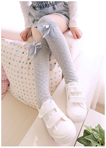 Toptim 4 Pairs Girl's Knee High Socks Over Calf Kids Overknee Stockings 2-8T4