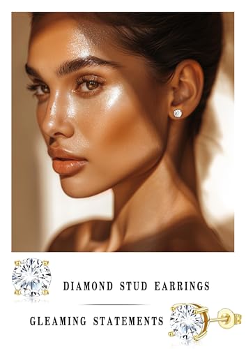 Zankulas Cubic Zirconia Stud Earrings For Women Mens Earrings Hypoallergenic Sterling Silver Post Square Cz Studs Set Gold thumb #1