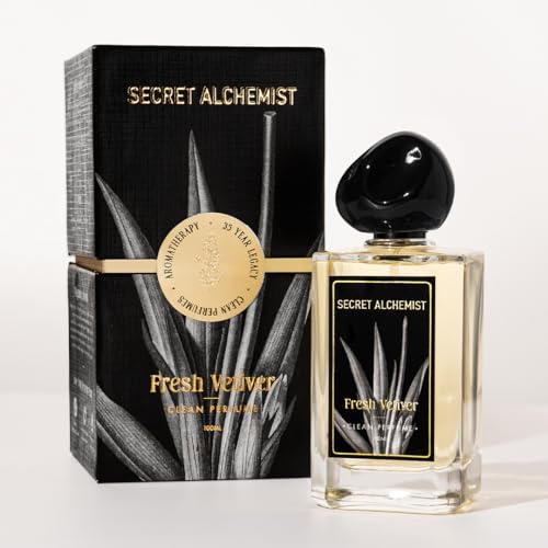 Image of Secret Alchemist Fresh Vetiver Parfum 100ml | Clean, Long Lasting 25% Concentration Citrus Woody Perfume for Men | Italian Lemon, Jasmine & Vetiver | Luxury Gift for Men, Day & Night Wear, 1000 Spritz