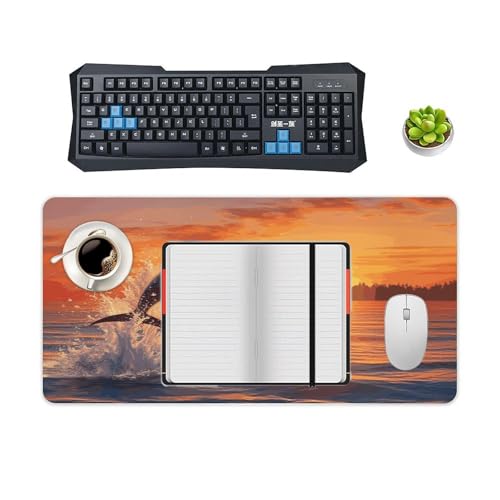 Sunset Dolphin Desk Pad protector de goma 30x60cm miniatura 4