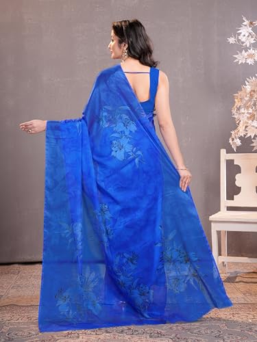 Image of Garden Vareli Floral Print Chiffon Saree