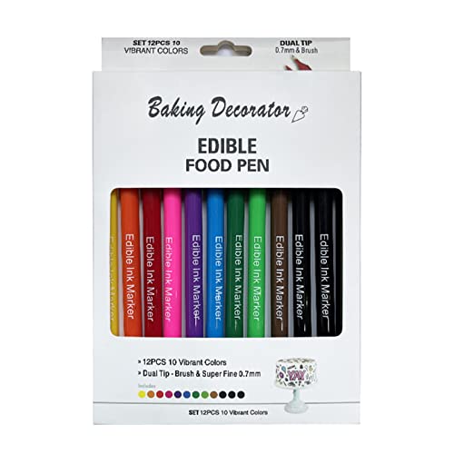 Rotulador de pigmento comestible de doble cabeza para decoración de pasteles, herramienta de pintura de galletas, accesorios para hornear