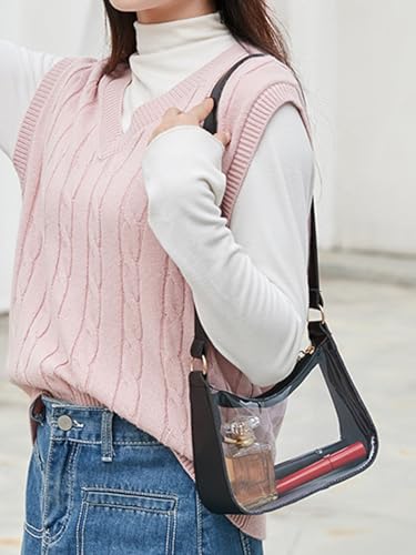 Women's Transparent PVC Underarm Handbag Chain Shoulder Bags Clutch Purses Casual Bag3
