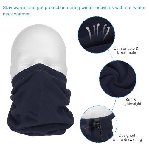 PATIKIL Winter Neck Warmer, Drawstring Warm Face Scarf Face Covering Windproof Neck Gaiters4