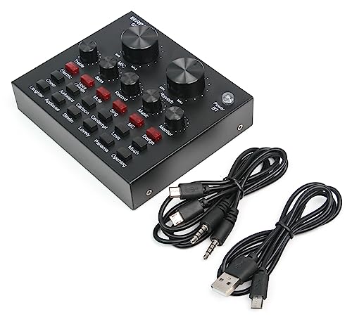 Placa de Som V8 Bluetooth Mesa Móvel Usb P10 P2 18 Efeitos de som Profissional Auxiliar Podcast Live