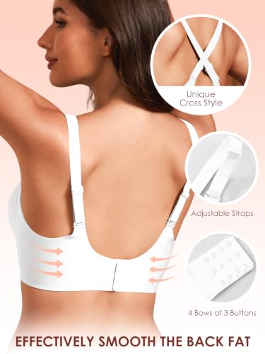 COCOMARTS Jelly Bras for Women No Underwire Seamless Push Up Bra White,XXL — view 4