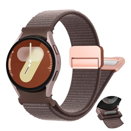 LEIXIUER Nylon Watch Strap for Samsung Galaxy Watch 7 6 FE 5 4 Strap 40mm 44mm/6 Classic 47mm 43mm/5 Pro 45mm/4 Classic 46mm 42mm, 20mm No Gap Magnetic Sport Band Women Men