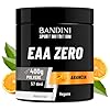Bandini® EAA Essential AMINO in polvere - 400 g powder - Con 9 Amminoacidi Essenziali Fermentati e Ramificati BCAA 2:1:1 - Recupero Muscolare - Intra Pre Post Workout - 100% Vegan - Gusto Arancia