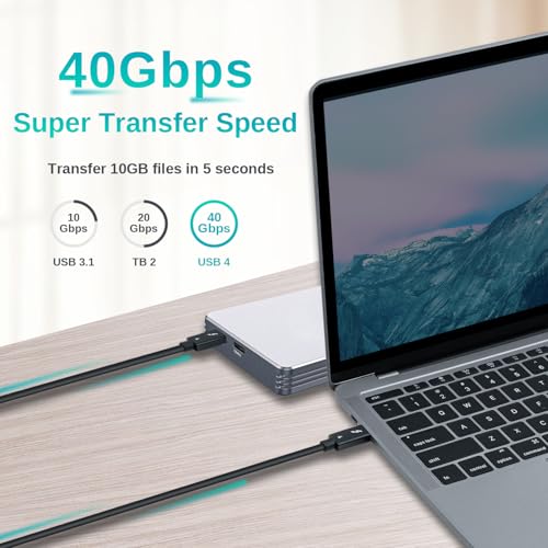 Mcbazel Thunderbolt 4 Cable 4/8K@60Hz Video Display High Speed Transfer Thunderbolt 4 3 Usb Type C Charging Cable for Mobile Phone/Macbook/ipad/Laptop/PC - 1 M - Image 5