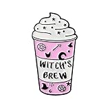 Artikeltyp: Broschen Kaffee Milch Emaille Pin Hexe Brew Princess Abzeichen Broschen Anstecknadel Jeans Shirt Rucksack Cartoon Schmuck Geschenk Kaffeeliebhaber-Hexen BRAU