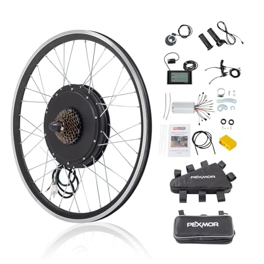 PEXMOR Electric Bike Conversion Kit, 48V 1200W 26" Rear Wheel E-Bike Conversion Kit, Ebike Hub Motor Kit Upgrade 3 Mode Controller w/PAS/LCD Display/Twist Throttle Electric Bicycle Ebike Kit