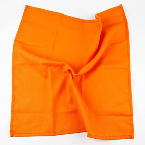 Infei Solid Color Cotton Linen Blended Thin Dinner Fabric Napkins - Set Of 12 (40 X 40 Cm) - For Events & Home Use (Orange) #TOP1