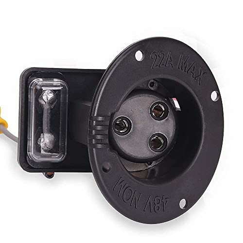 48 Volt Charger Receptacle And Fuse Assembly For Club Car Ds 2000-Up Electric Golf Cart, Oem# 1018021-01 1018468-01 #TOP2