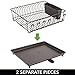 mDesign Alloy Steel Sink Dish Drying Rack Holder with Plastic Swivel Spout Drainboard Tray - Dish Rack/Dish Drainer Storage Organizer for Kitchen Counter - Concerto Collection, Bronze