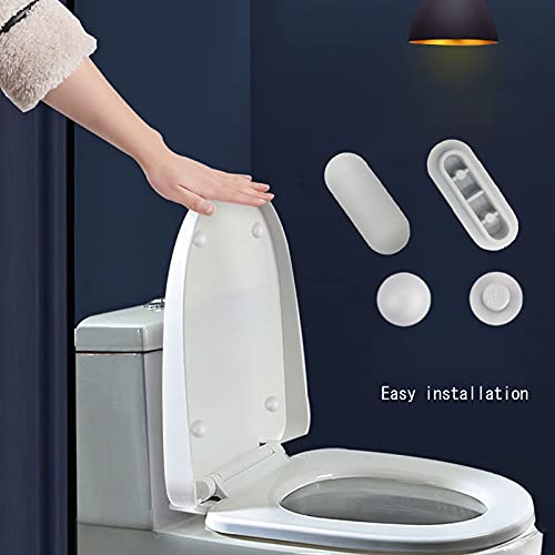 WC Brille Dämpfer,Universal Plastic WC Sitz Puffer Toilettensitz Stoßstangen WC Sitz Brille Dämpfer Sitzdeckelpuffer Ersatz Toilettensitz Auflagestopfen Ersatzteil 8 Sitzscheiben 4 Obere Abdeckpolster