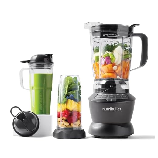 nutribullet Hot & Cold Blender Combo - Charcoal Grey - 3 Pre-Programmed Smart Cycles & 2 Pulse & Extract Functions - Blend Fruit, Ice & Nuts - 1.8L Capacity - 1200W Base with 3 Cups & 2 Flip-Top Lids