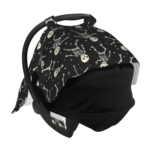 Housse de siège auto bébé crâne : protection douce et canopy d'allaitement multi-usage - 7