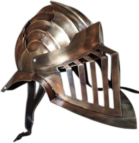 Medieval Knight Steel Helmet LARP Armor Gothic Full Face Crusader Helmet for Cosplay Reenactment Costume Display & Collectible Gear