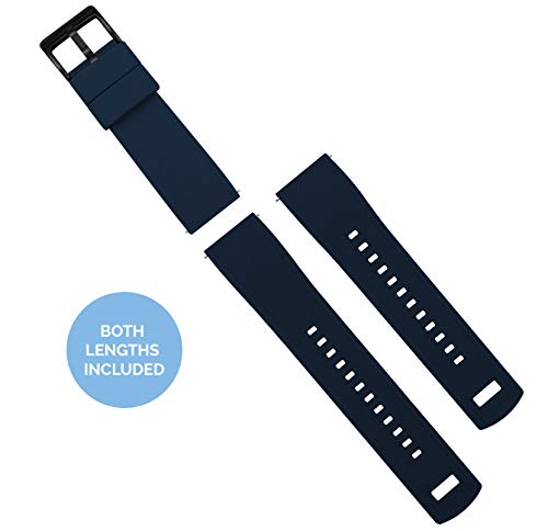 Image of 23mm Navy Blue /Crimson Red - BARTON Elite Silicone Watch Bands - Black Buckle Quick Release