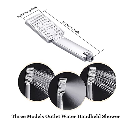 shower head -PE LED Shower Panel Tower System Digital Display Shower Column Stainless Steel Shower Panel System with Shower Head, Handheld Shower, Body Jets, Tub Spout, Bidet Spray, Blue (Yellow) miniatura 7