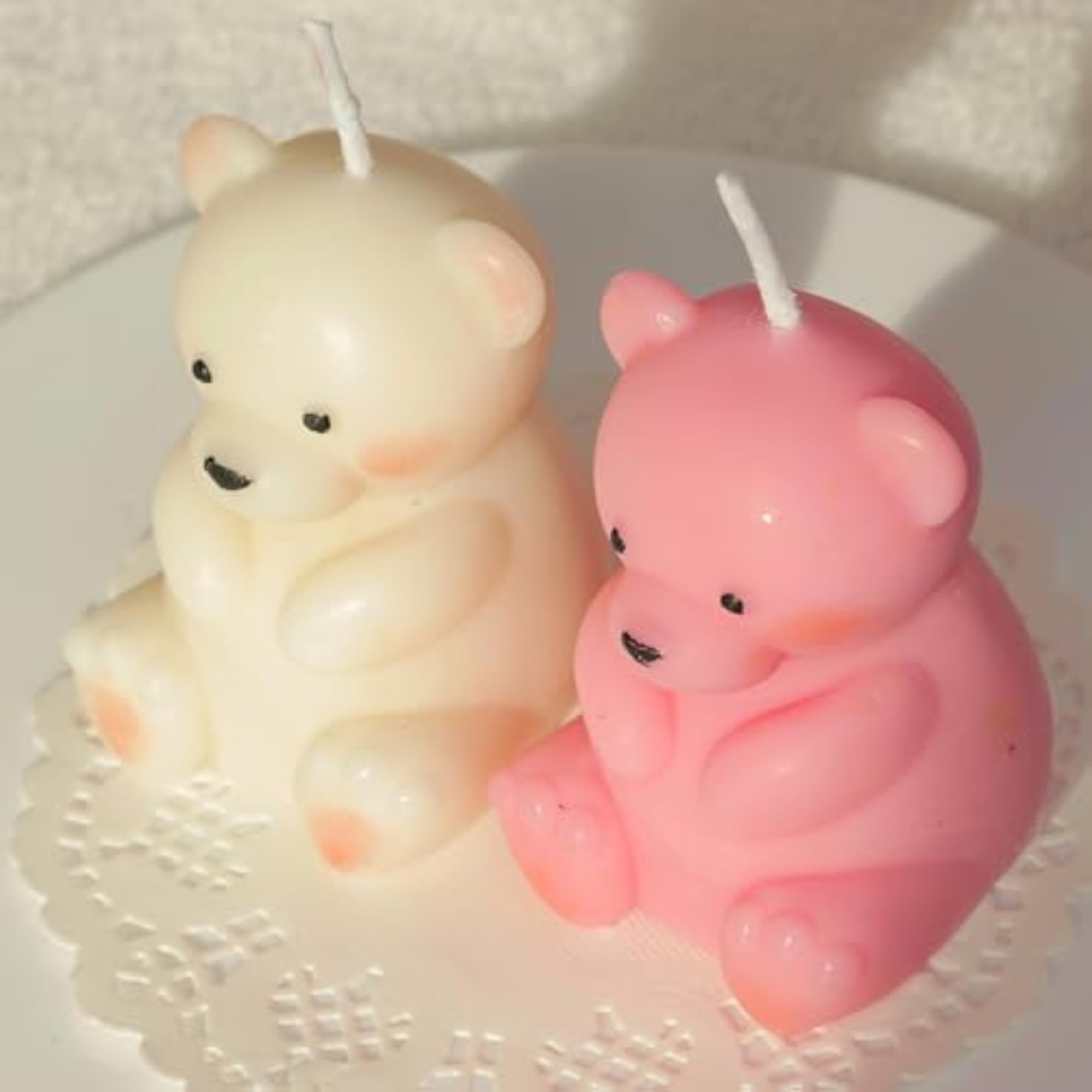 Teddy Bear Soy Wax Candles Scented (Pack of 2)