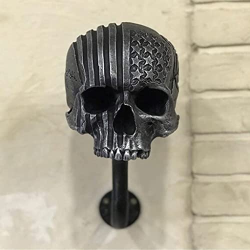 LVLUOKJ Support Mural pour Casque de Moto, Support de Casque de tête de Mort, Essentiel pour Les Amateurs de Moto, Artisanat Amovible en résine pour décoration Murale en Forme de tête de fantôme Cover