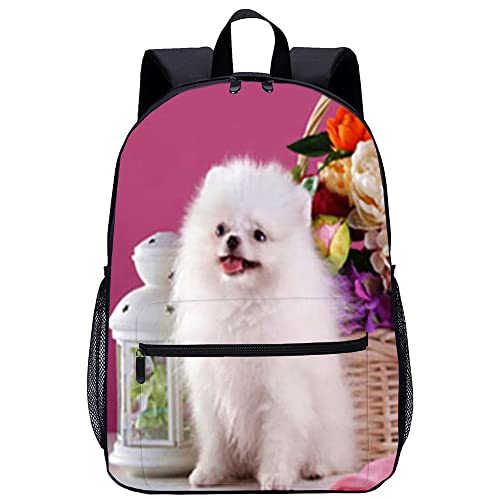 Mochila con impresión 3D de perro resistente y ergonómica de 45cm para uso diario escolar