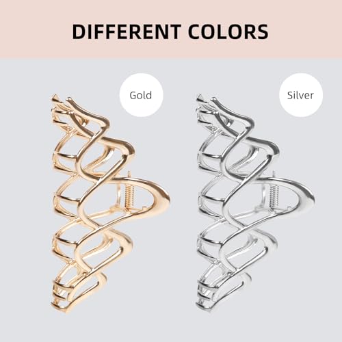 Pinza de pelo metálica para mujer, grande, para cabello grueso y fino, color dorado miniatura 6