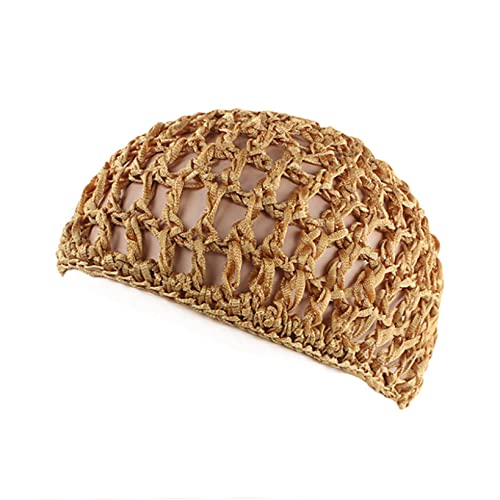 Beanie Hats For Women Mesh Hair Net Crochet Cap Solid Light Blue Color Night Sleeping Cap Turban Slouchy Beanie #TOP3