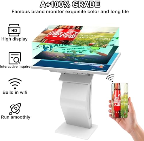 Image of 32 inch Touch Screen Kiosk, Windows11 System(8+128g), K-Style Stand Inquiry Machine, Human-Machine Interaction Smoothly for Mall Navigation /Self-Ordering /Advertising /Retail Store