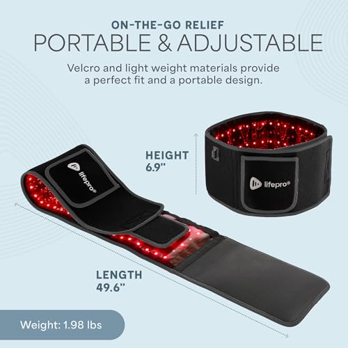 Lifepro Red Light Therapy Belt - Near Infrared Light Therapy & Red Light Therapy for Muscle Pain, Inflammation, Elbow Joint & Back Pain Relief - Infrared Therapy or Infrared Light Therapy