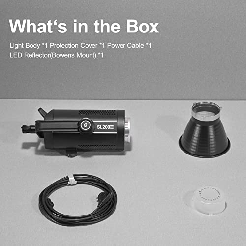 Image of Godox SL200III LED Video Light,200W 95600Lux 5600K±200K CRI96+ TLCI97+,Bowens Mount Daylight-Balanced Countinuous Output Lighting for YouTube,Live Broadcast,Video