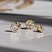 Solid 14K Gold Cubic Zirconia 5mm Half Carat Round Bezel Studs, Cartilage Screwback Earrings