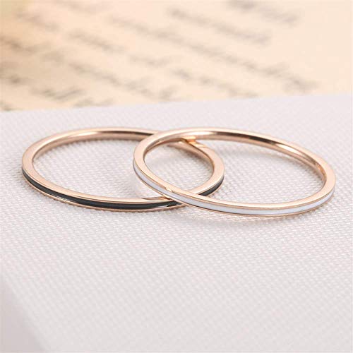 Women's Stainless Steel 1MM Thin Midi Stacking Ring Enamel Plain Rose Gold Wedding Band Size 3 to 103