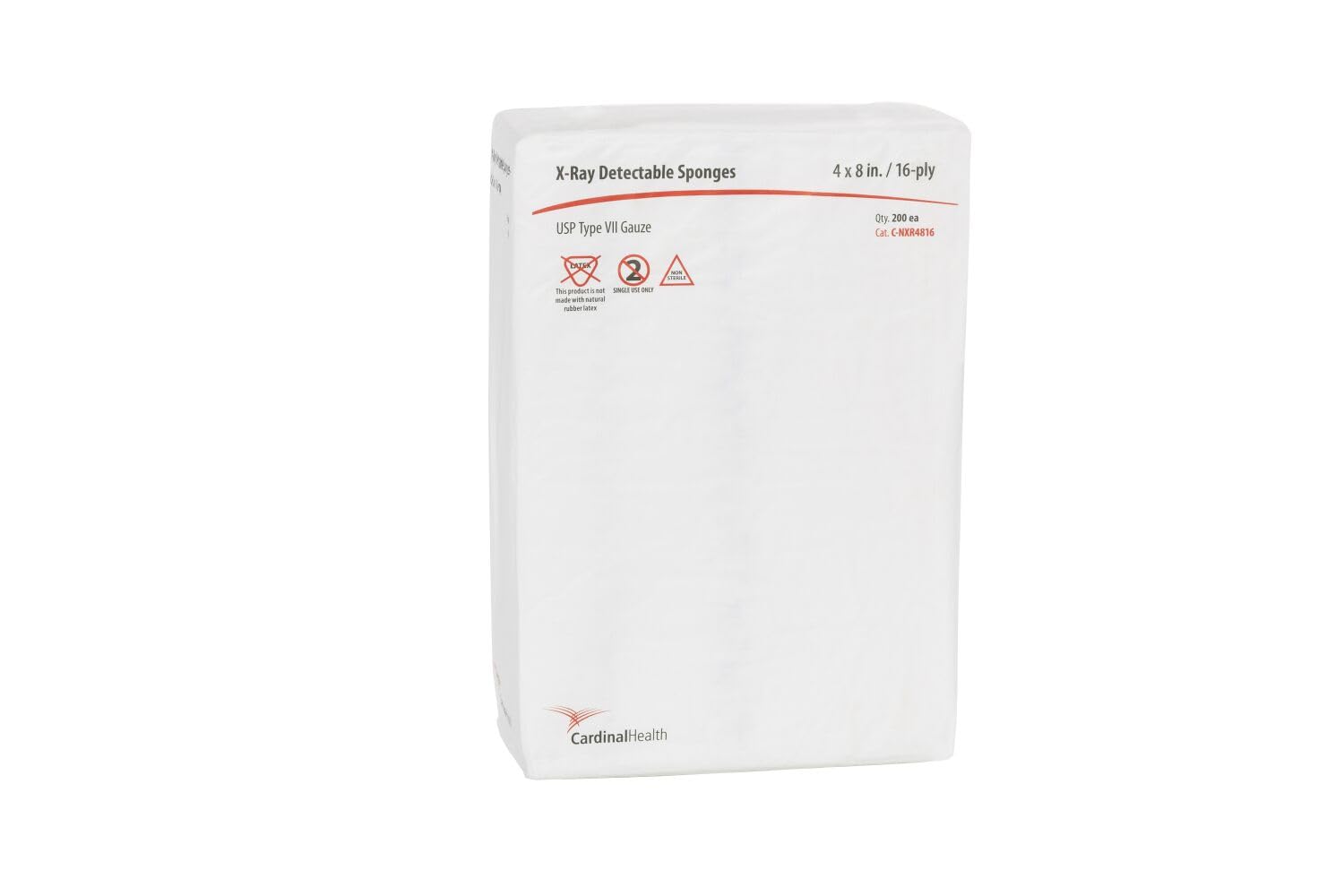 Cardinal Health™ Premium X-Ray Detectable Gauze Sponge, 4 x 4IN, 16 Ply, Non-Sterile, Case of 10