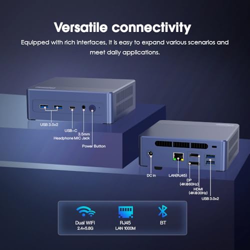 Image of Mini PC, Micro PC 16GB RAM 512GB SSD | Intel 12th N95 (up to 3.4GHz) Mini Computer W11 Pro, USB3.0, Small Desktop PC N95 Support 4K UHD Dual HDMI, BT5.1, Dual Band WiFi