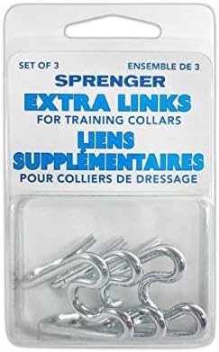 HS HERM. SPRENGER GERMANY Prong Dog Collar Extra Links, Set of (3) 3.25 mm Chrome Links, Steel Chrome Plated Dog Prong Collar Links, Pinch Collar and Dog Correction Collar Links, Prong Training Collar Links, link measures 1-5/8 inches long, 3.25 mm (000513 G3200)