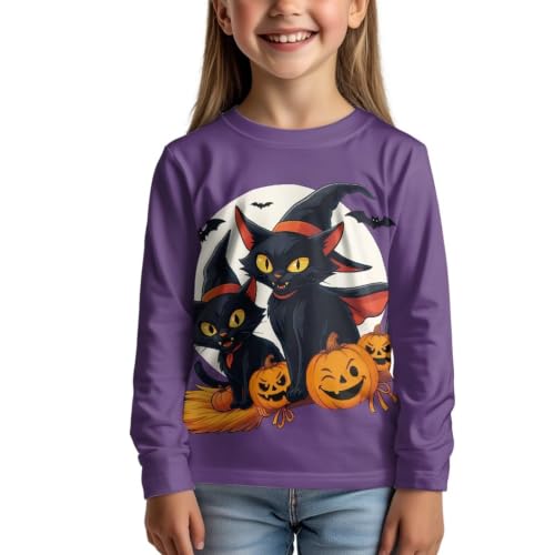 Image of Long Sleeve Shirts for Girls Casual Crewneck Tops Fall Winter Outfits for 3-16 Years Old