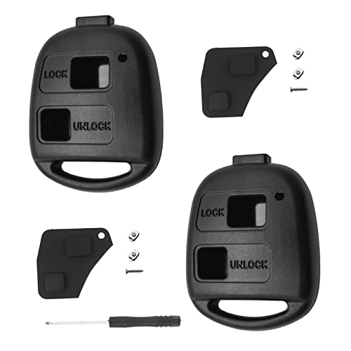 ZJRung 2 Pièces Coque de Clé Sans Lame Boitier Clef Plip Voiture Télécommande 2 Boutons Compatible avec Rav4 Celica Corolla Verso Land Cruiser Yaris