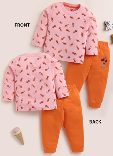 Image of LuvLap Baby Boys 100% Cotton Full Sleeve Boys T-Shirt & Pyjama Sets, Pack Of 3